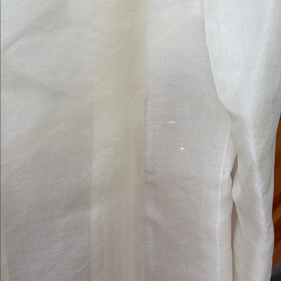 KHAITE Nori Pleated Front Silk Organza Semi Sheer Dress Shirt Sz 4 NWOT - Picture 4 of 16